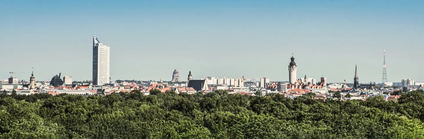 Skyline der Stadt Leipzig