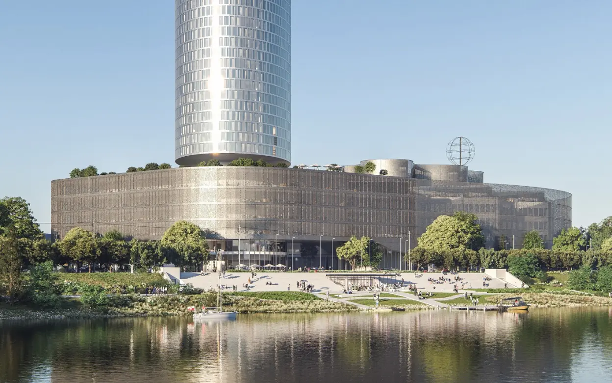 Außenansicht der neuen Zentrale als Modell