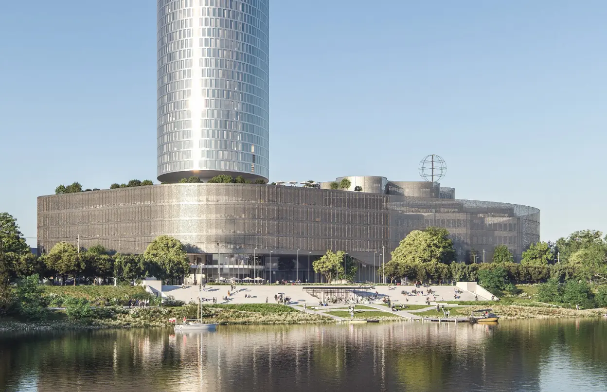 Außenansicht der neuen Zentrale als Modell