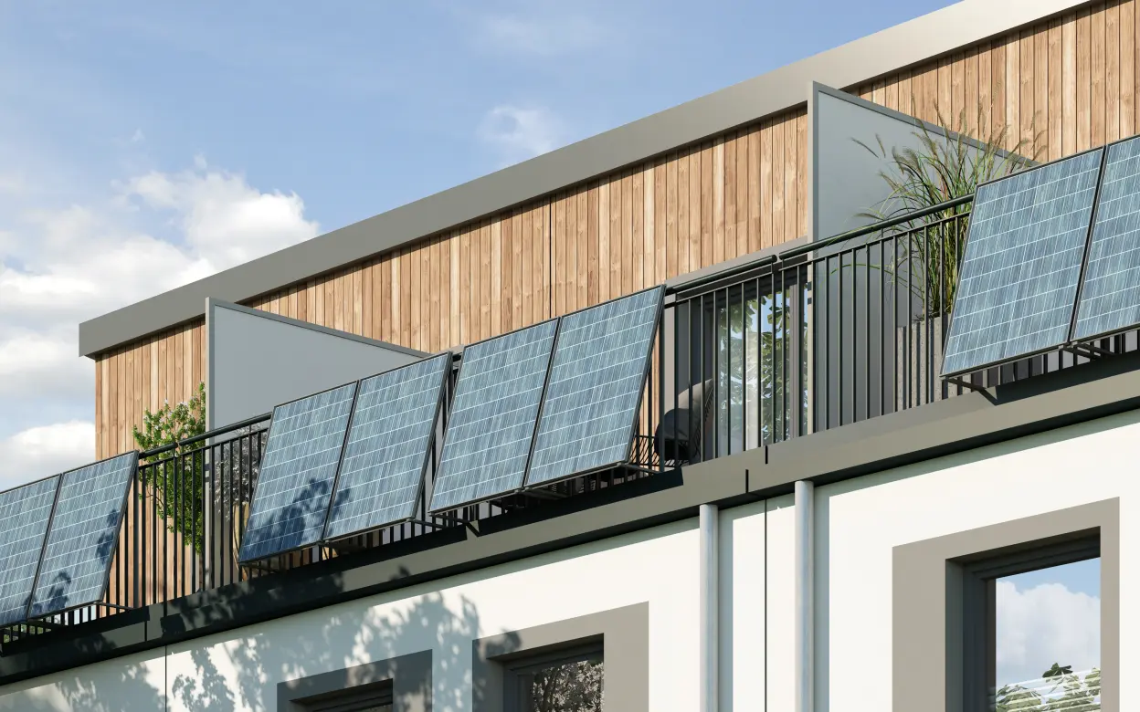 Reihenhaus mit Balkonkraftwerk