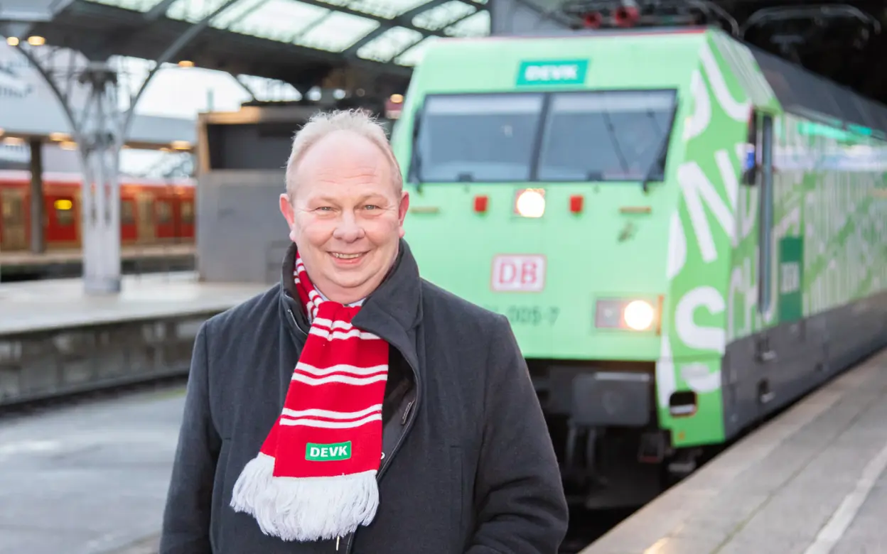 Gottfried Rüßmann vor DEVK-Lok