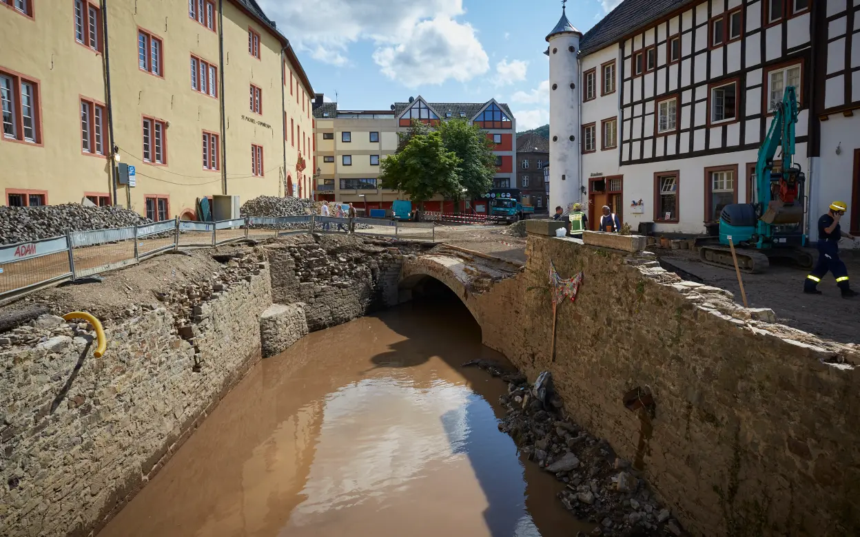 Aufräumarbeiten Bad Münstereifel nach Hochwasser