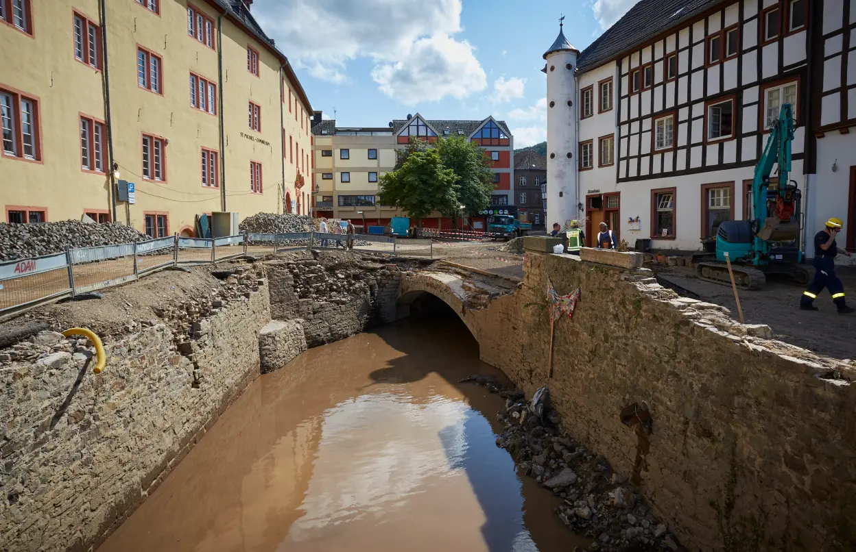Aufräumarbeiten Bad Münstereifel nach Hochwasser