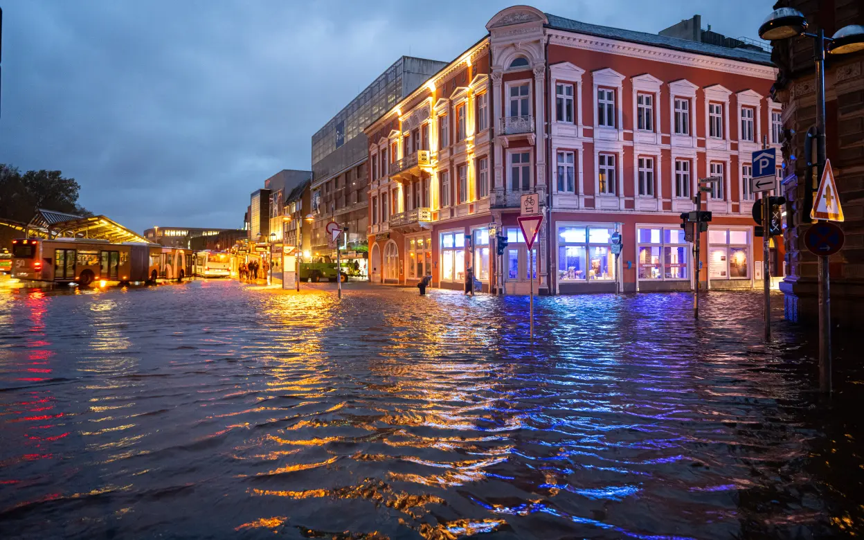 Hochwasser in einer Stadt