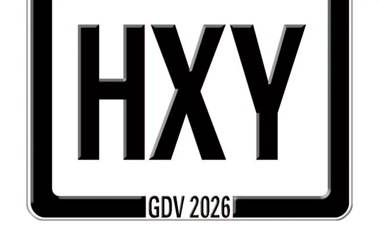 Beispiel-Versicherungskennzeichen Kleinkrafträder für das Jahr 2026