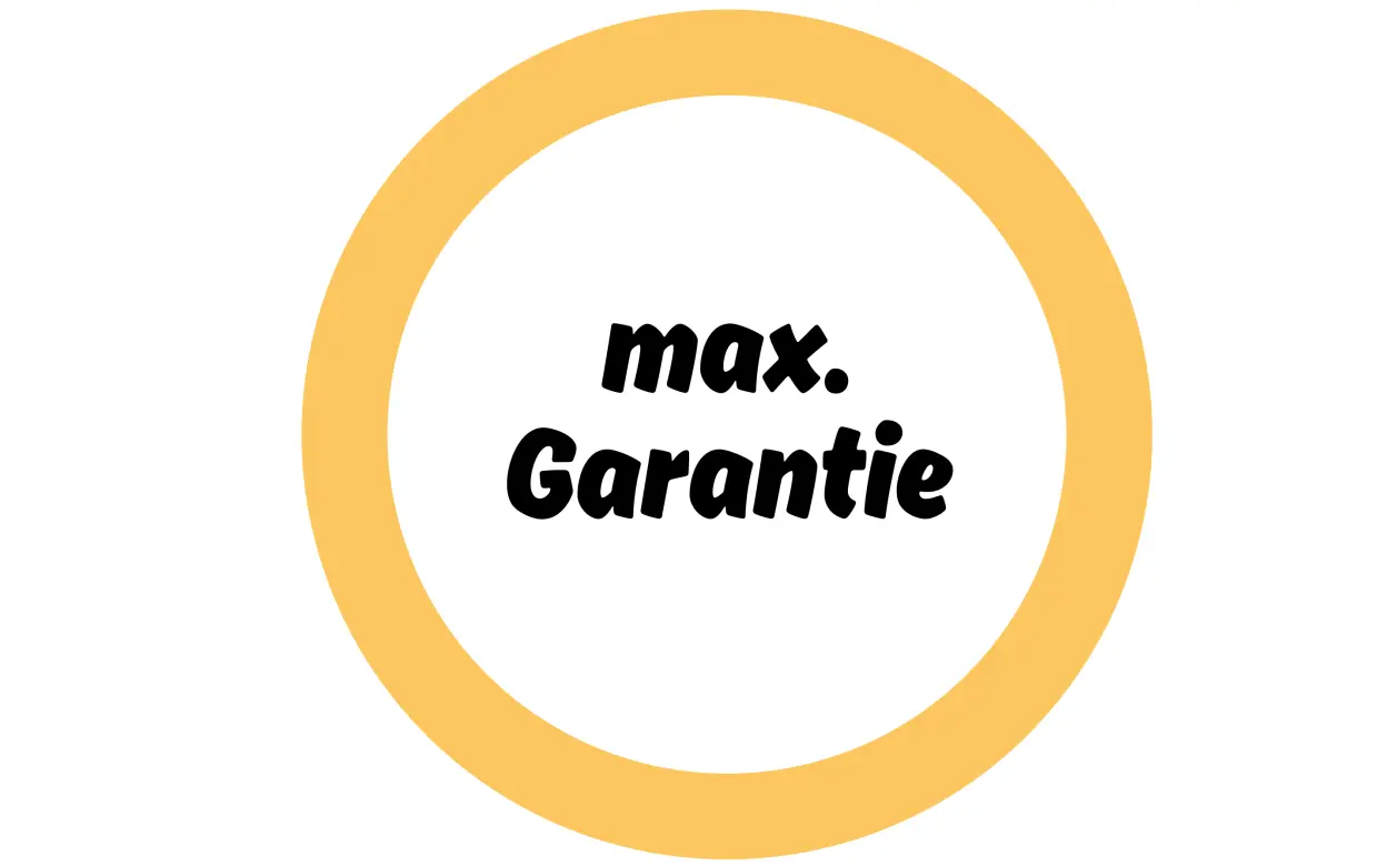 Infografik Tortendiagramm maximale Garantie