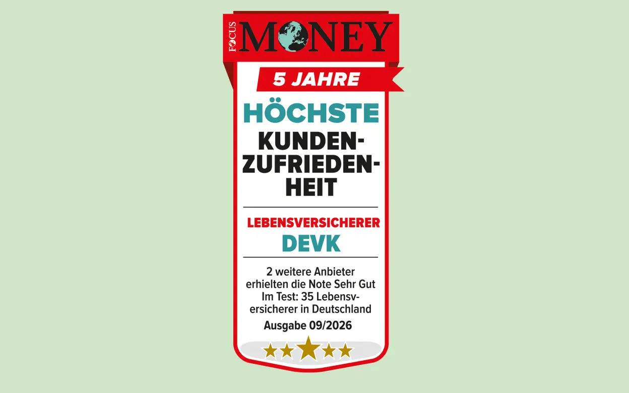 DEVK-Lebensversicherer im fünften Jahr für höchste Kundenzufriedenheit ausgezeichnet