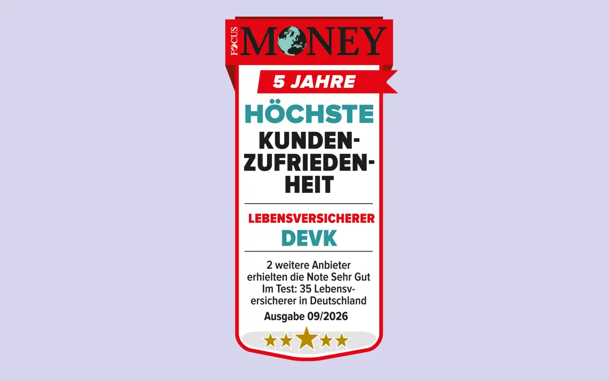 DEVK-Lebensversicherer im fünften Jahr für höchste Kundenzufriedenheit ausgezeichnet
