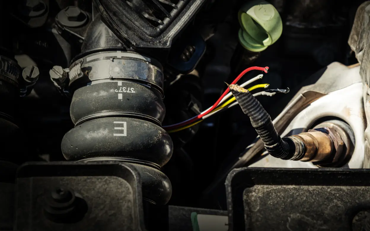 Motor mit beschädigten Kabeln