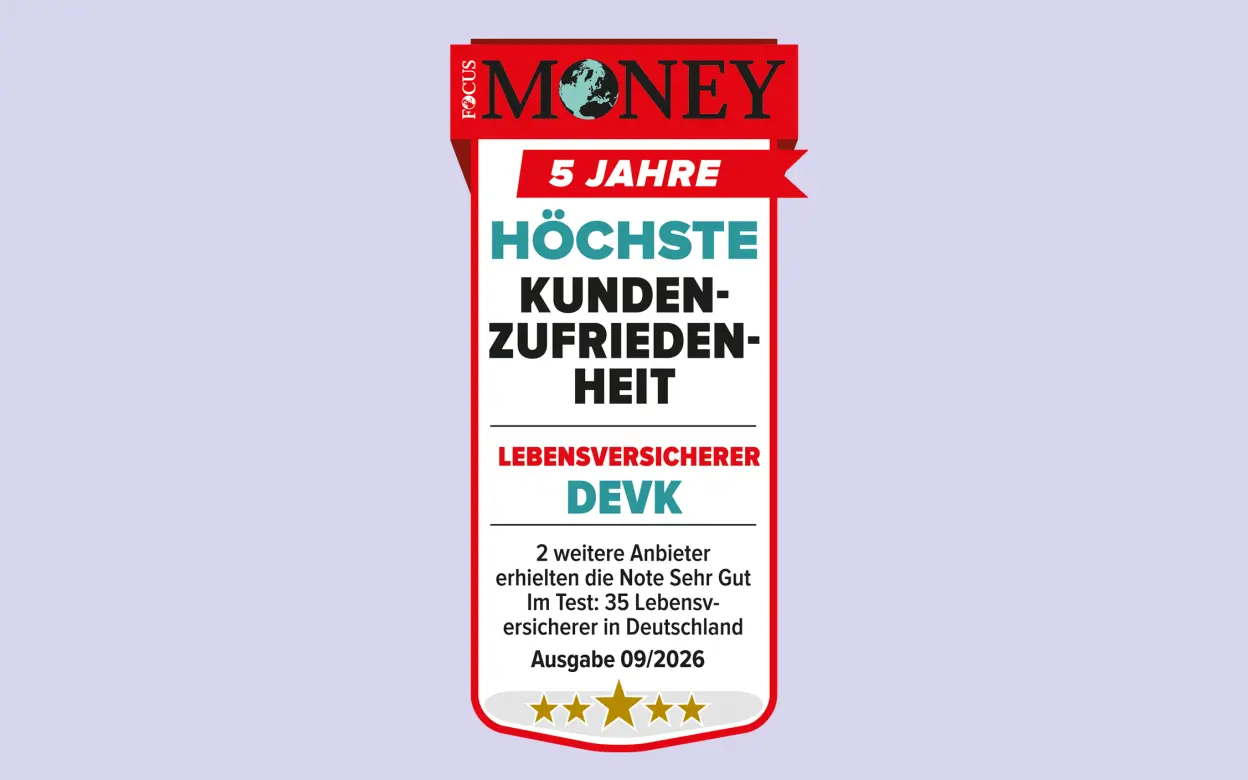 DEVK-Lebensversicherer im fünften Jahr für höchste Kundenzufriedenheit ausgezeichnet