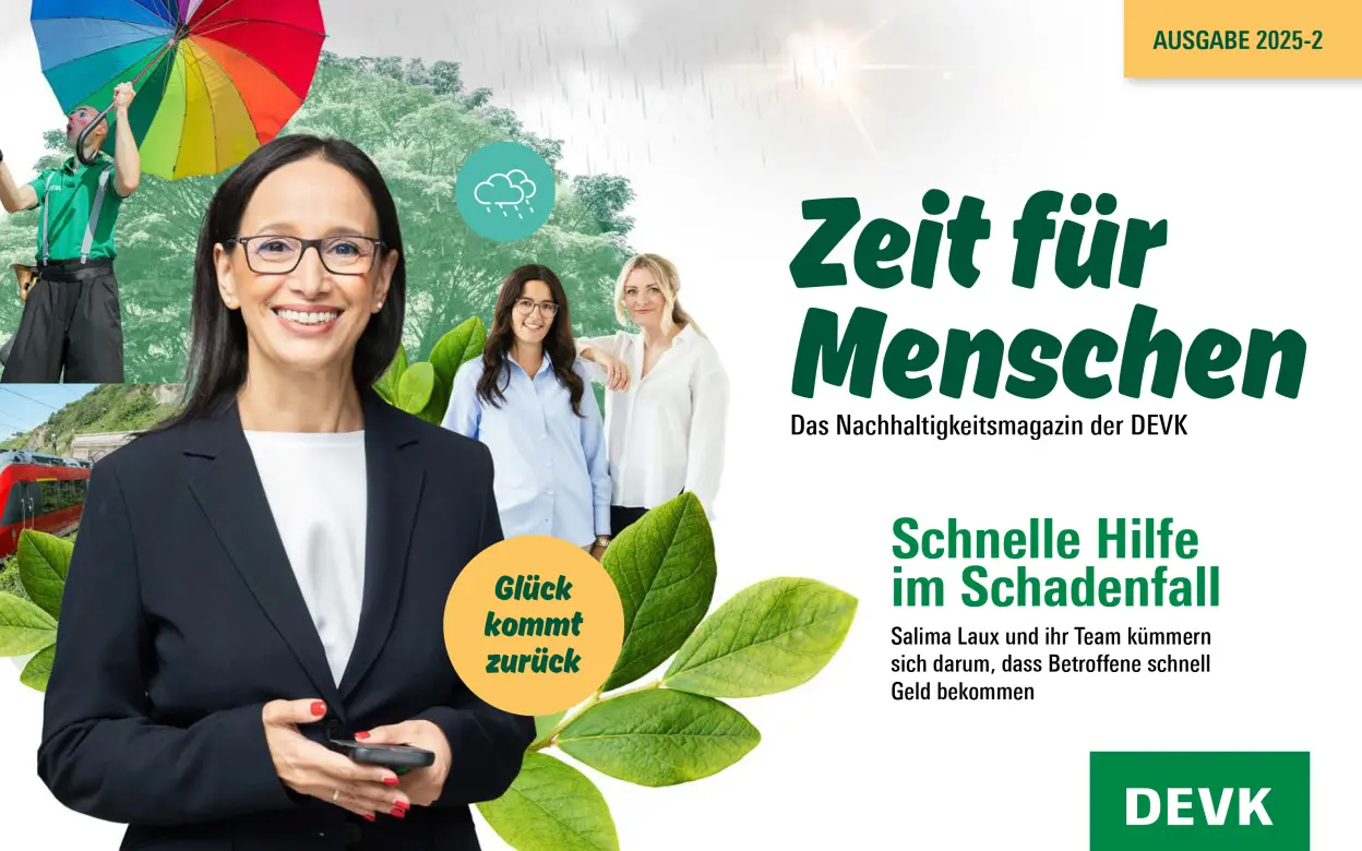 Cover des Nachhaltigkeitsmagazins "Zeit für Menschen" | © DEVK